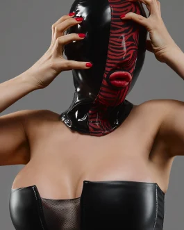 Polyester Masker Rood/Zwart