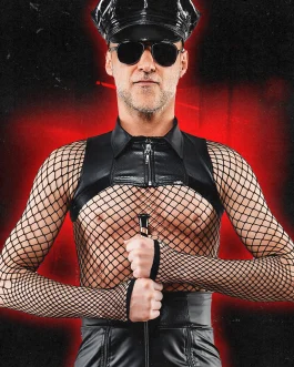 wetlook crop top voor mannen